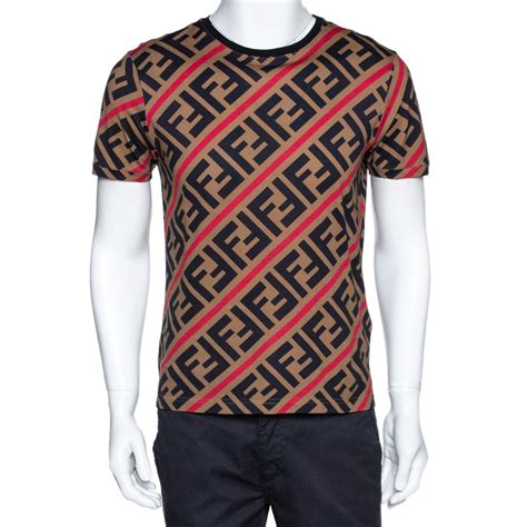 brown fendi t shirt|fendi crewneck t shirt.